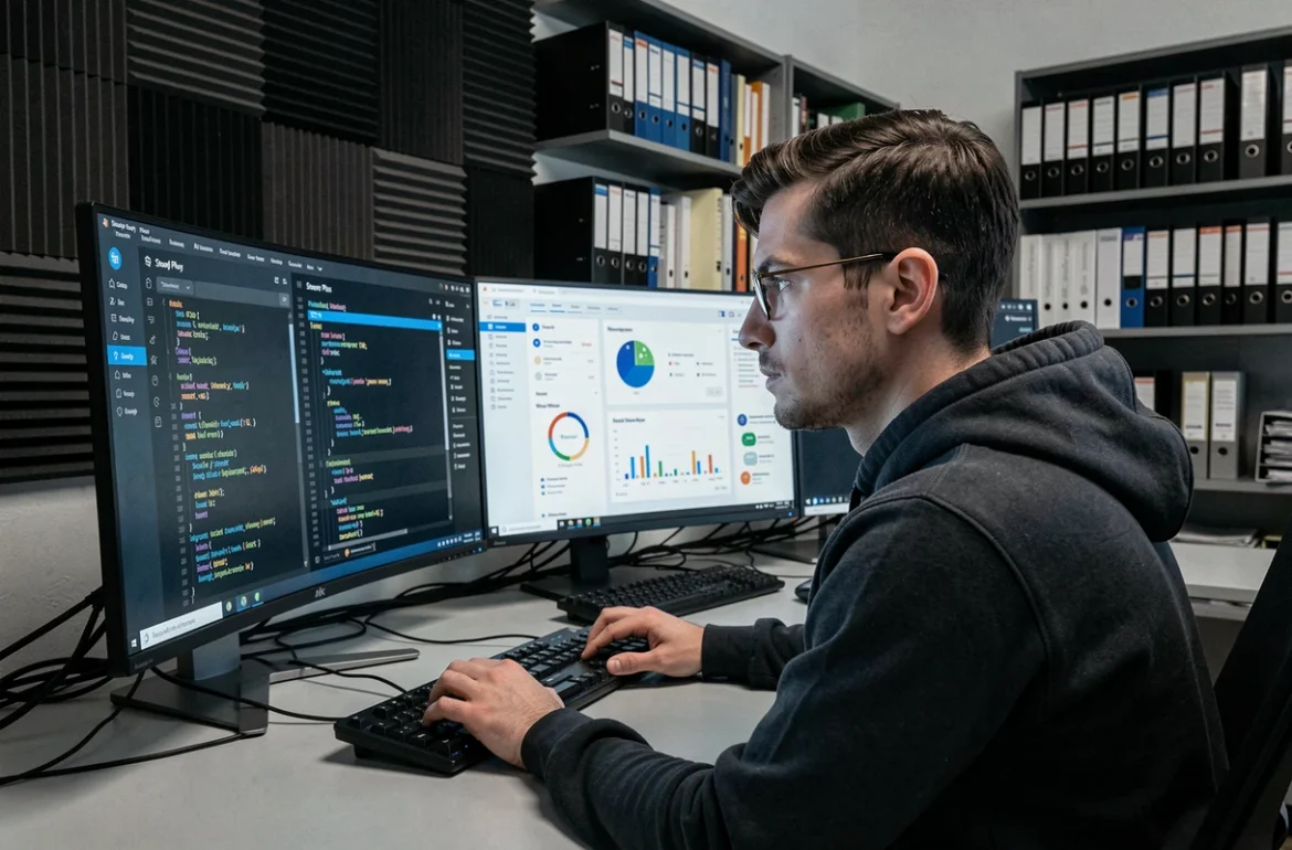 Ingénieur de l'agence Spiriit gérant une migration complexe vers Shopify Plus sur un poste de développement